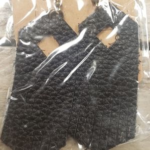 New Black Leather earrings
